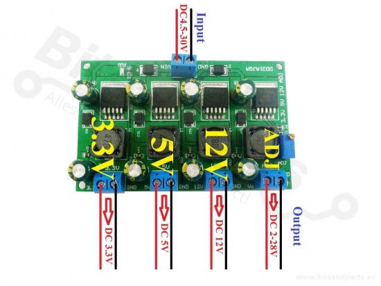 Buck converter Step Down DC-DC Uin: 4.5V-30V Uout: 3.3/5V/12V/adjV 3A 
